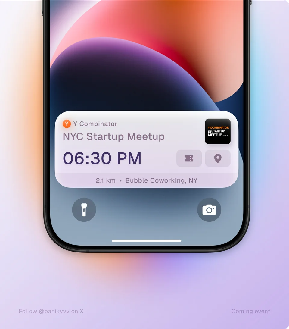 Mobile notification interface, second example